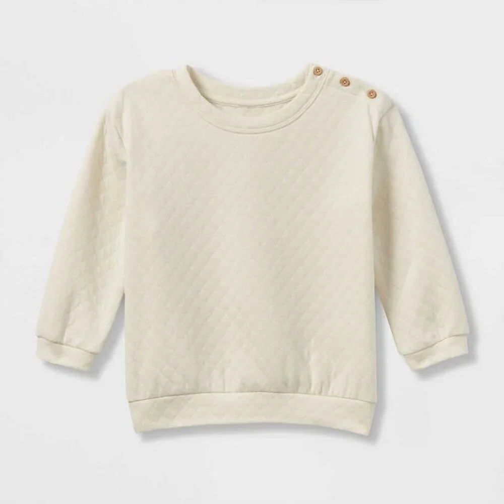Grayson Collective - Toddler Quilted Sweatshirt - Off- White 4T UNISEX